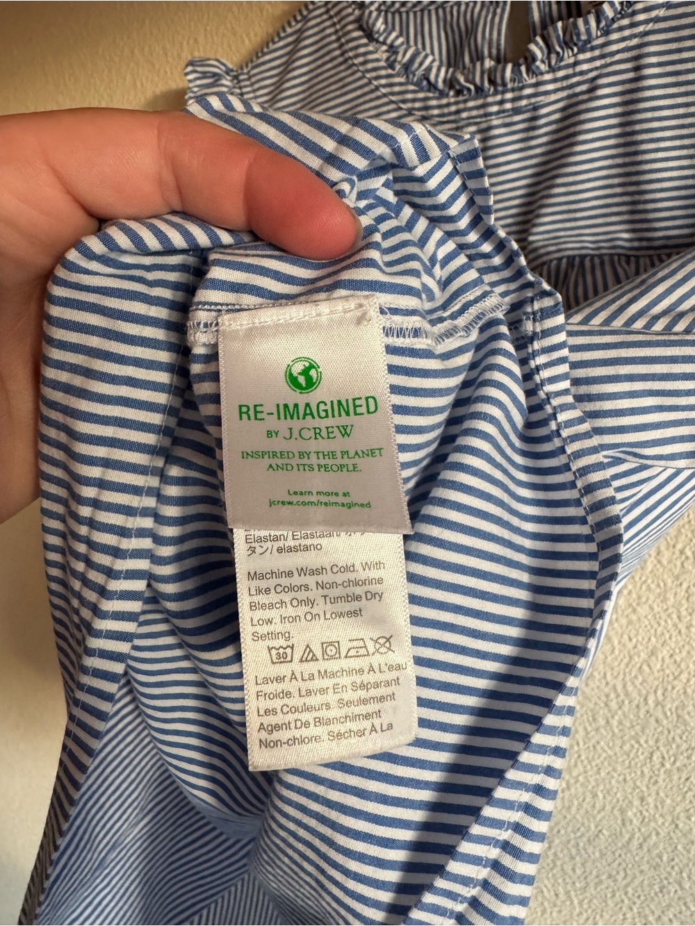 J. Crew Blue and White Striped Sleeveless Blouse - Picture 7 of 11